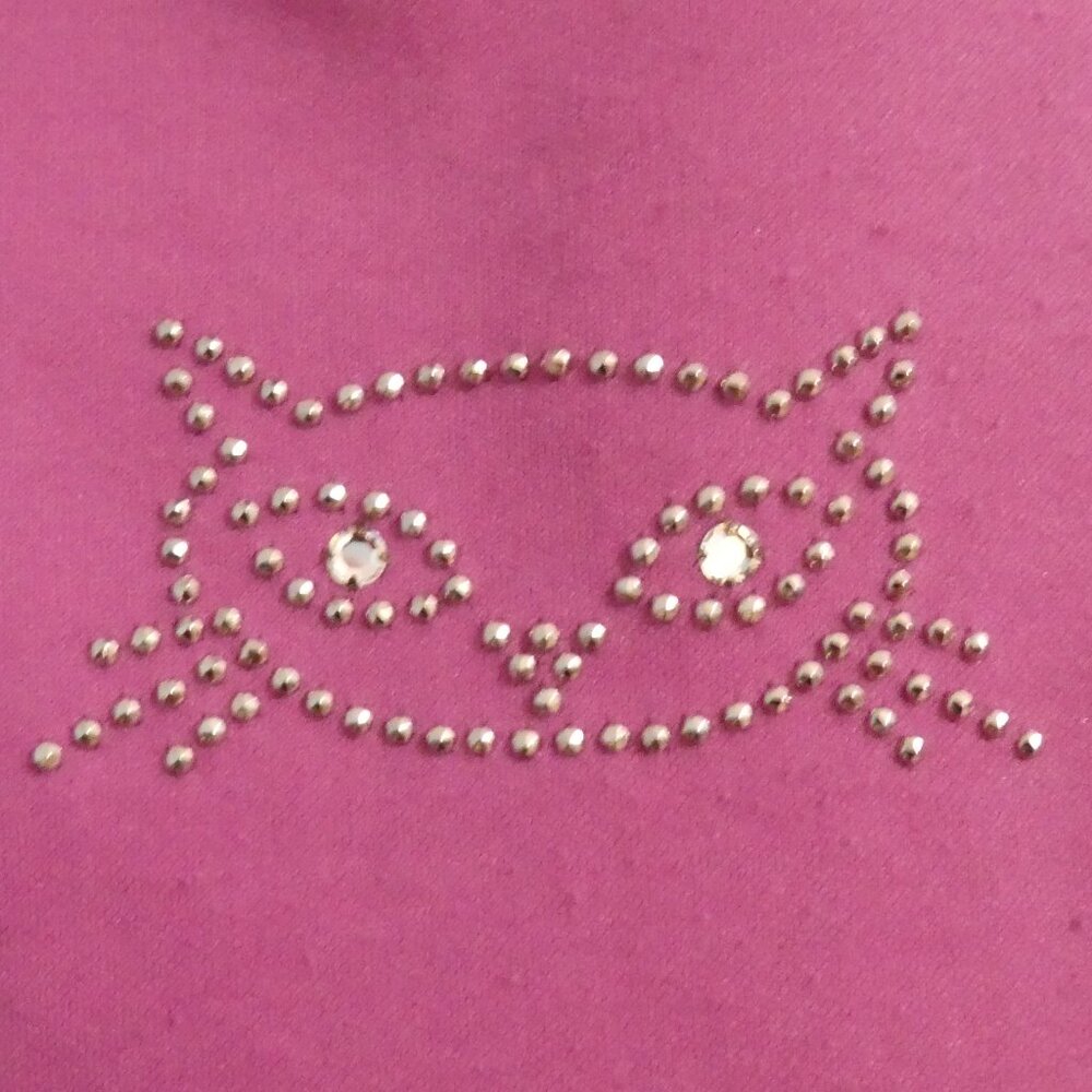 DOLLHOUSE size small Pink Polyester Tank Top Made In The USA With Cat Face Front - Picture 2 of 14